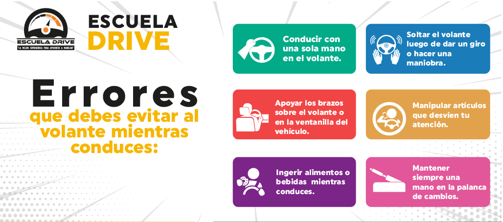 5 ERRORES AL MANEJAR QUE DEBES EVITAR Escuela Drive